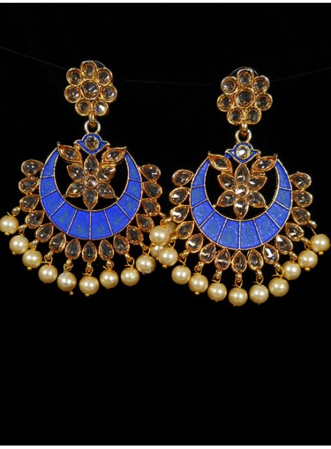 Reverse Ad Earrings With Meenakari Work